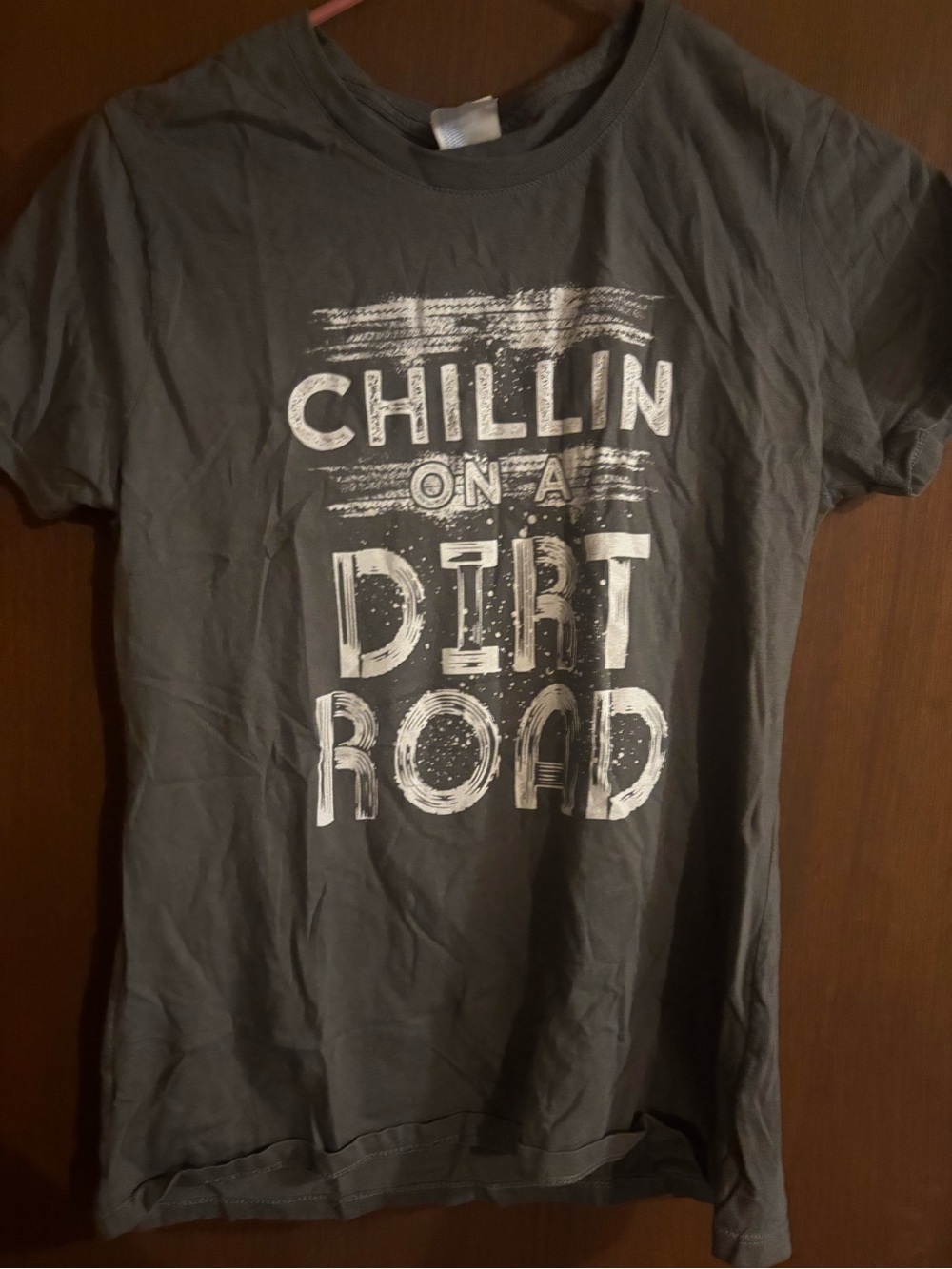 Port and Company Gray Short Sleeve Graphic Tee - 'Chillin on a Dirt Road'